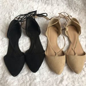 Flats that tie at the ankle Size 7